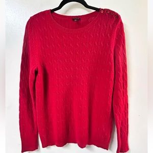 Talbots Red Wool Blend Pullover Knit Sweater Women Large Classic Academia Preppy